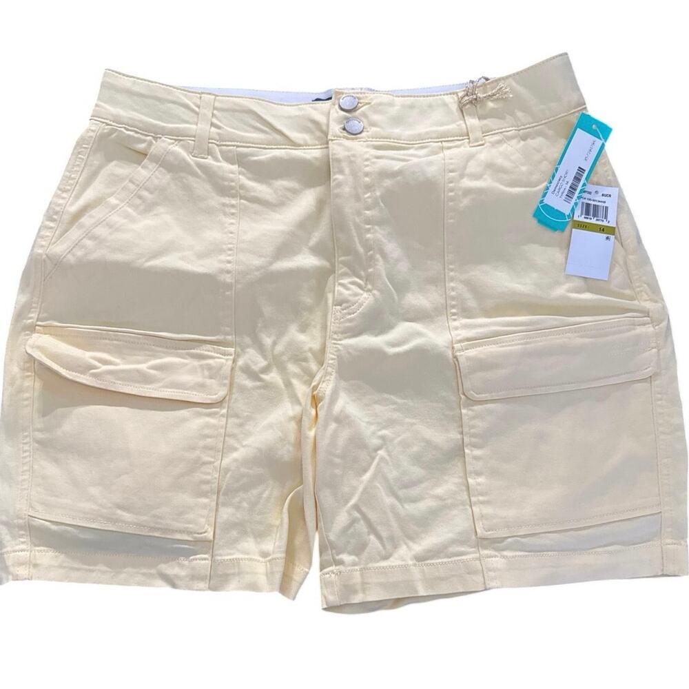 Democracy Yellow Cargo Shorts Size 14 NWT